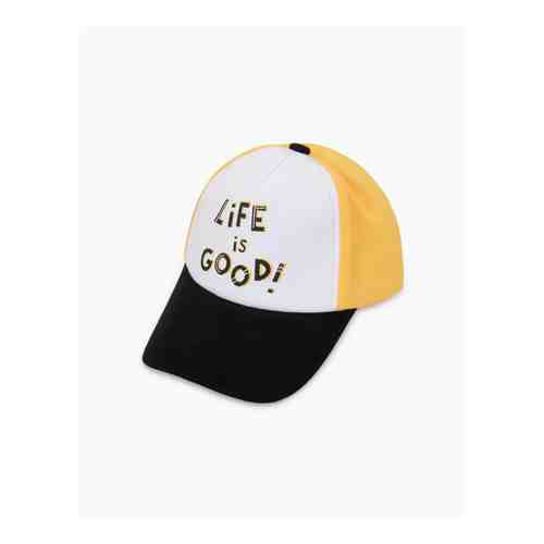 Бейсболка с надписью Life is good для мальчика арт. BAS004214-1