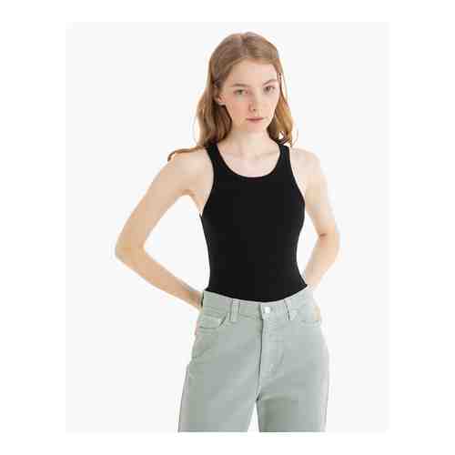 Черное базовое боди в рубчик арт. GTN002912-2