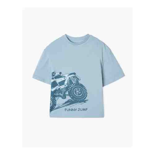 Голубая футболка с принтом для мальчика арт. BKT009222-1