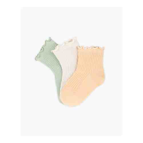 Однотонные носки с рюшами для девочки 3 пары арт. GHS006993-1