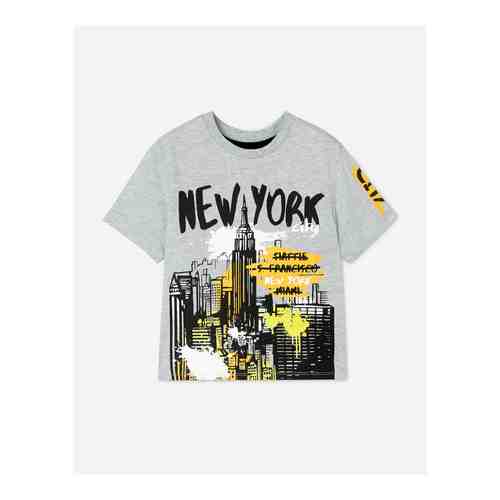 Серая футболка с принтом New York для мальчика арт. BKT009215-1