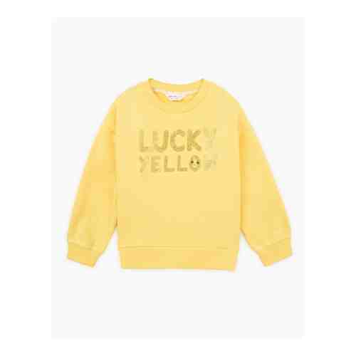 Желтый свитшот oversize принтом Lucky yellow арт. GAC017704-1